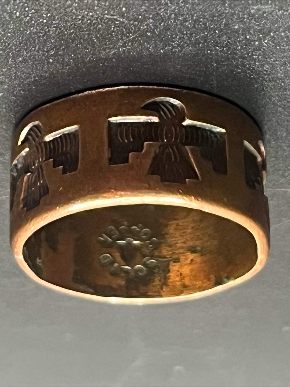 Copper ring marked solid copper inside. Vintage 70’s thunderbird ring - Picture 7 of 7